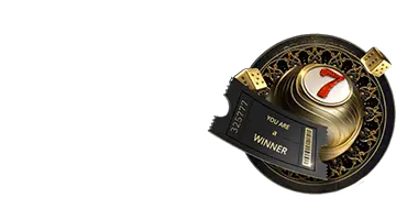 Image of a golden ticket with a winning number, symbolizing the opportunity to become a lottery winner at Lex Online Casino.